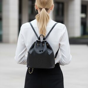 CHANEL Black Leather Backpack